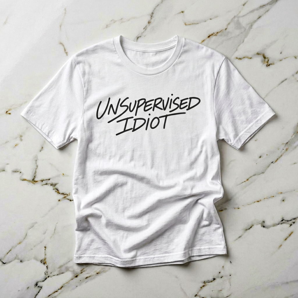 Unsupervised Idiot T-Shirt — Funny Script Graphic Tee