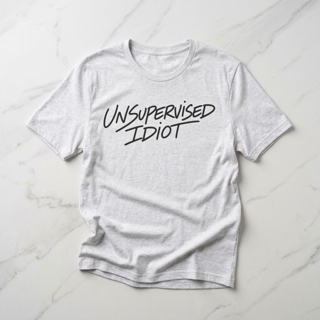 Unsupervised Idiot T-Shirt — Funny Script Graphic Tee