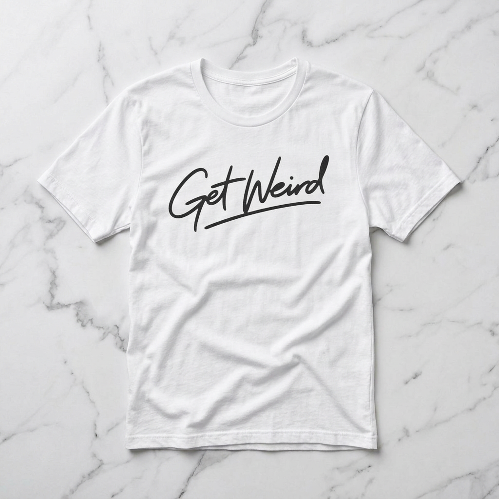 Get Weird T-Shirt — Casual Script Graphic Tee for Free Spirits